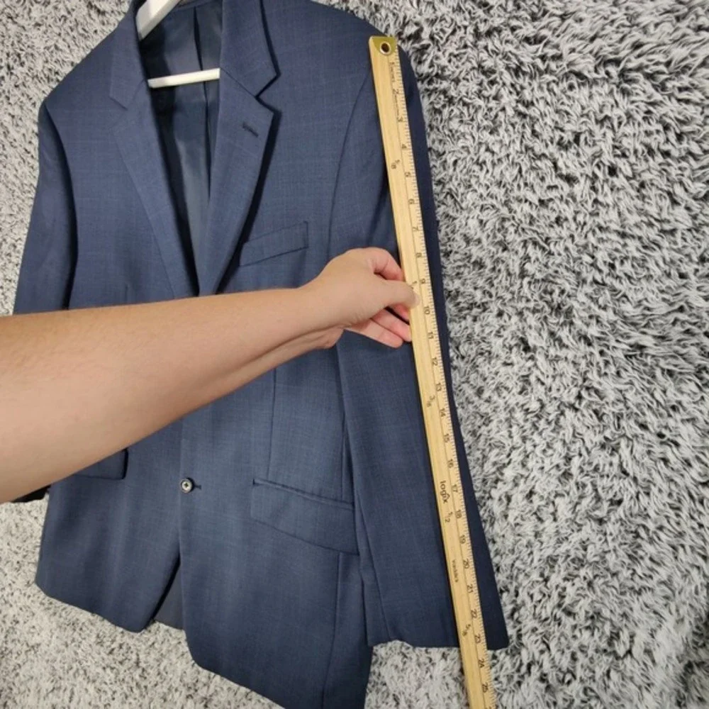 Michael Kors MMK Mens Classic Designer 100% Wool Blazer Jacket 42R Navy Plaid
